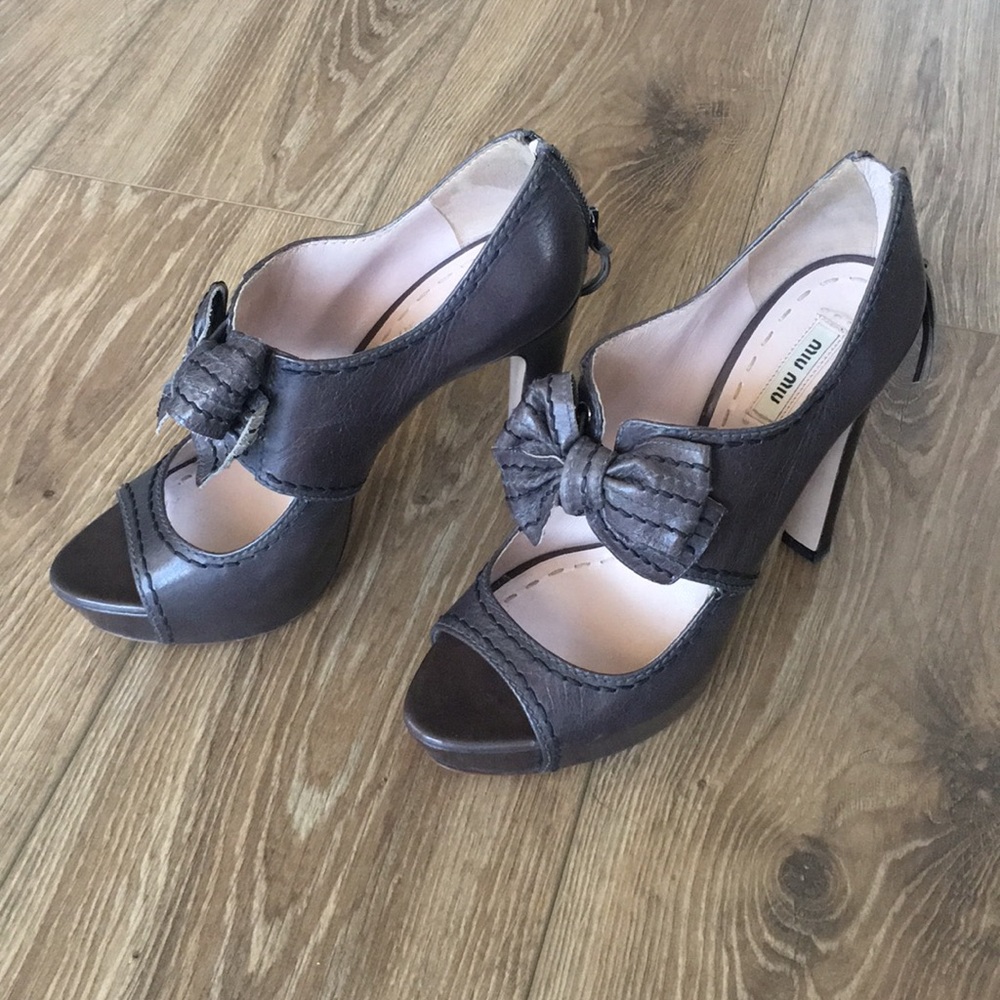 Miu Miu Peep Toe Platform Heel - image 3